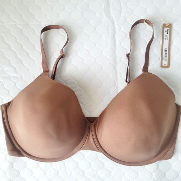 Skims Fits Everybody T-shirt Bra Brown Size 38DD Jasper Underwire - Picture 1 of 11